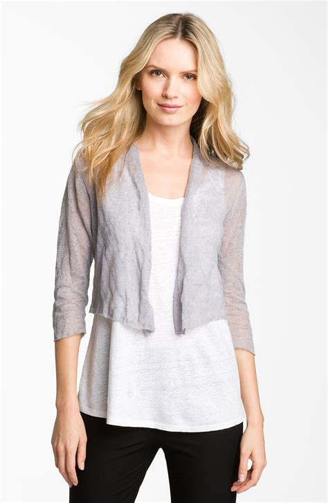 eileen fisher open front cardigan.